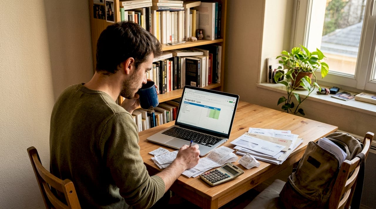 Un étudiant organise son budget grâce aux aides et bourses étudiantes